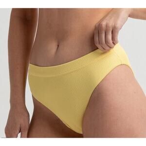Roxy Yellow Rib Love The Shorey Bikini Bottom XL NWT